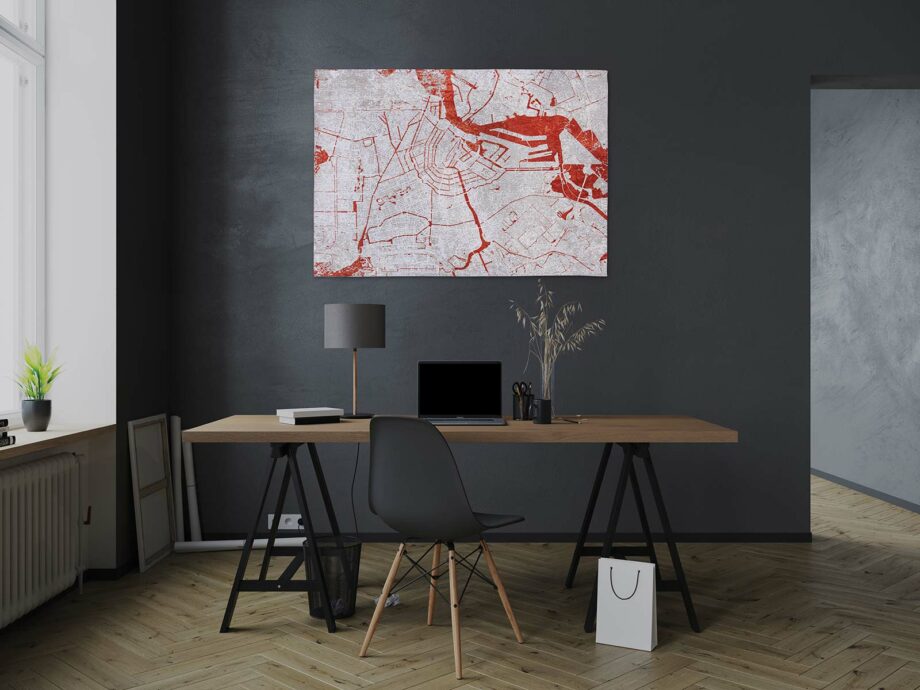 Louis De Poortere vloerkleed Cities Amsterdam 9323 Orange Cut interior 2