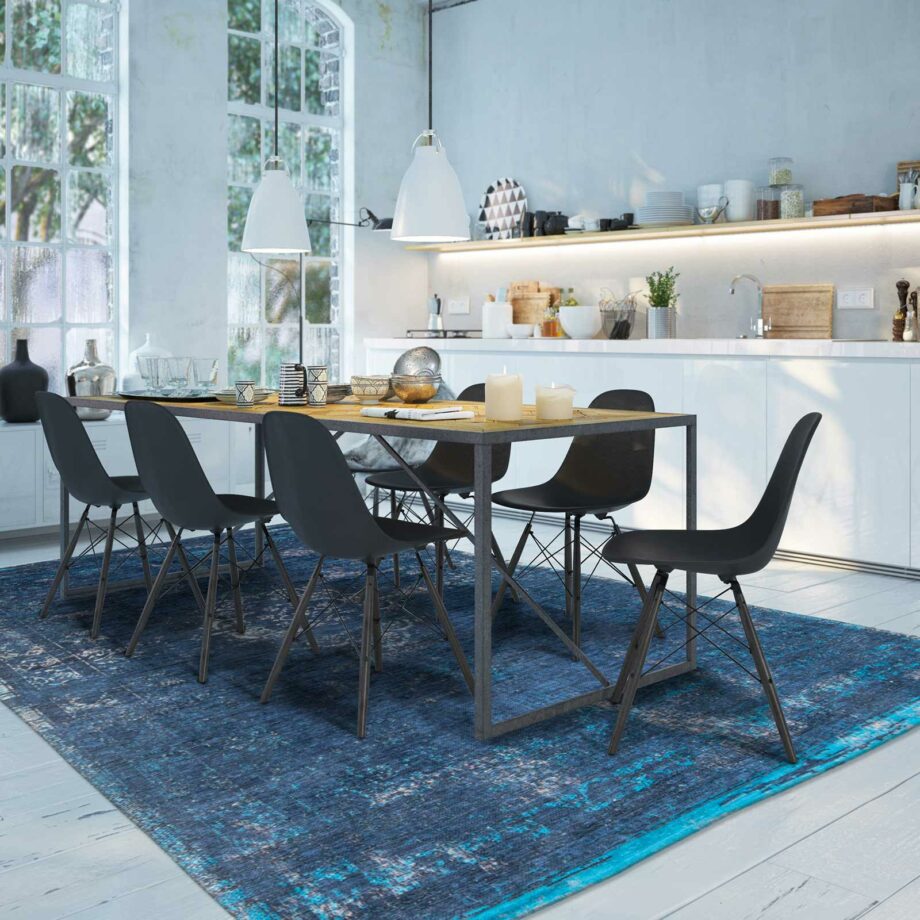 vloerkleed Louis De Poortere LX8254 Fading World Medaillon Blue Night interior