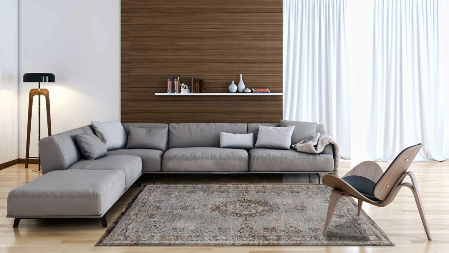vloerkleed Louis De Poortere LX8257 Fading World Medaillon Grey Ebony interior