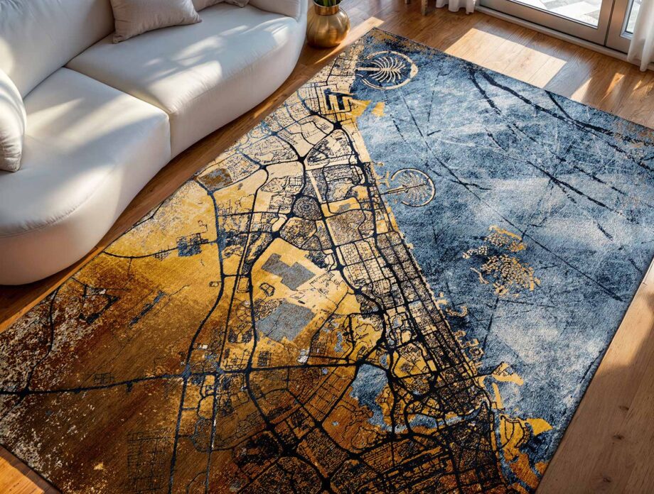 Louis De Poortere vloerkleed Cities Dubai 9698 Cities Dubai Gold Sea Ambiance