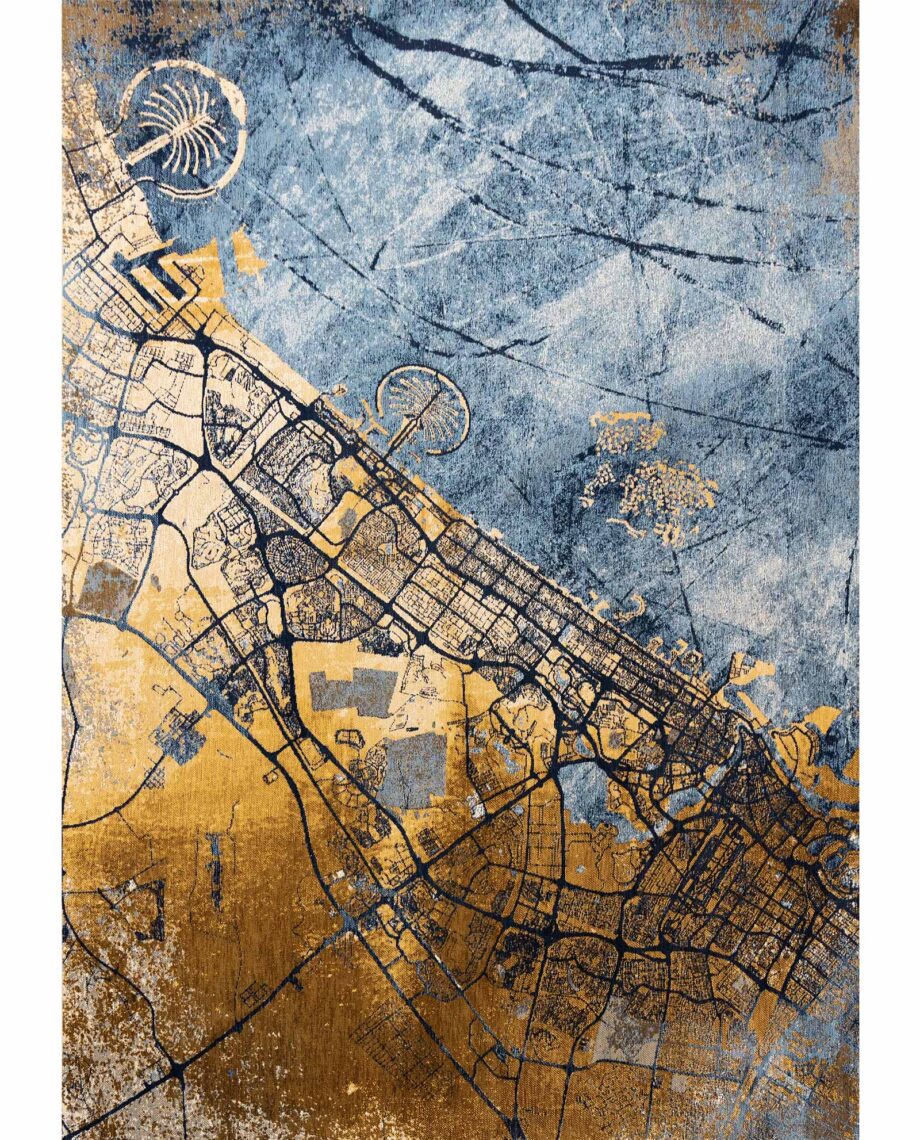 Louis De Poortere vloerkleed Cities Dubai 9698 Gold Sea