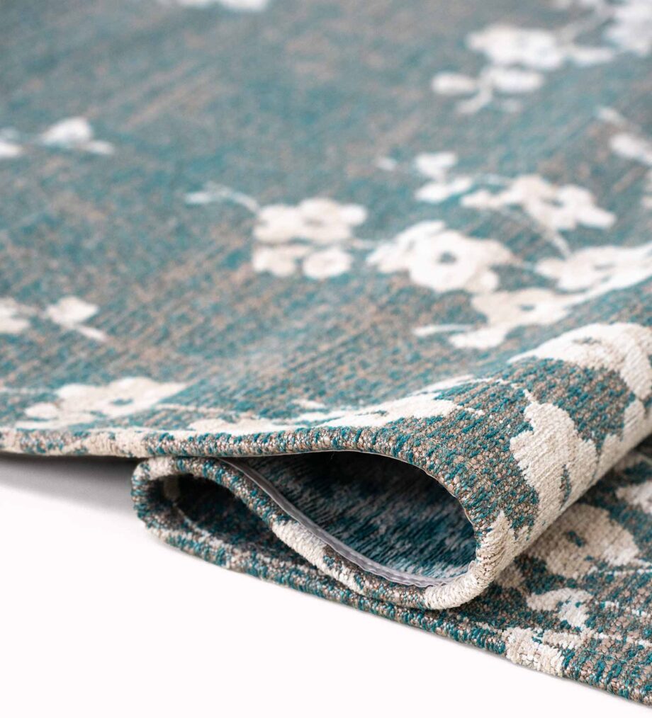 Louis De Poortere vloerkleed Sakura 9850 Sakura Lake Blue fold